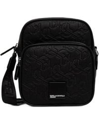 KARL LAGERFELD - Monogram-Embossed Messenger Bag - Lyst