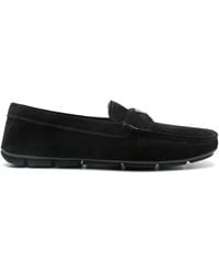 Prada - Logo-Plaque Loafers - Lyst