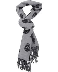 McQueen - Skull Fringed Scarf - Lyst