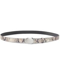 Pinko - Python-Print Belt With Oval Buckle, 2 Cm - Lyst