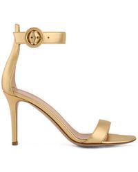 Gianvito Rossi - Portofino Metallic Leather Sandals - Lyst
