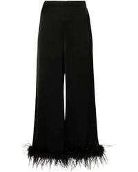 Twinset - Feather-Trim Satin Trousers - Lyst
