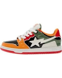 A Bathing Ape - Sk8 #1 Star-Patch Patent-Leather Sneakers - Lyst