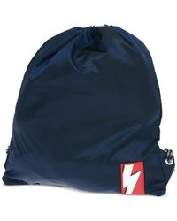 Neil Barrett - Lightning-Bolt Patch Drawstring Backpack - Lyst