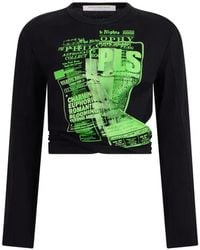 Philosophy Di Lorenzo Serafini - Graphic-Print Cropped T-Shirt - Lyst