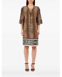 Liu Jo - Animal-Print Lace-Up Mini Dress - Lyst