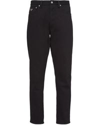 Prada - Mid-Rise Tapered-Leg Jeans - Lyst