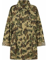 Dolce & Gabbana - Military-Jacke mit Leoparden-Print - Lyst
