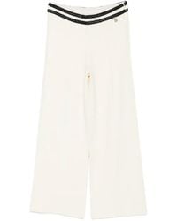 Blugirl Blumarine - Braided-Trim Wide-Leg Trousers - Lyst