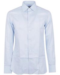 ZEGNA - Micro-Patterned Long-Sleeve Shirt - Lyst