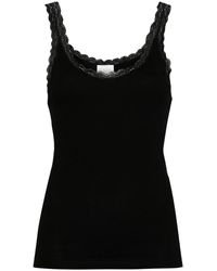 Allude - Lace-trim Ribbed Tank Top - Lyst