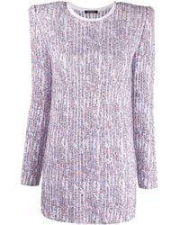 Balmain - Sequin-Embellished Long-Sleeve Dress - Lyst