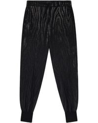 Stella McCartney - Wood-Grain Effect Tapered Trousers - Lyst