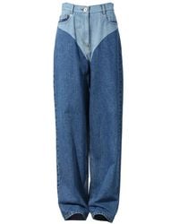 Pushbutton - Jean Bicolore À Coupe Ample - Lyst