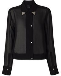 Pinko - Semi-Sheer Shirt With Metallic Details - Lyst