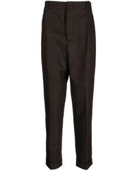 Bally - Check-pattern Wool Tapered Trousers - Lyst