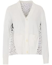 Sacai - Floral-Print Pleated Cardigan - Lyst