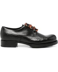 Prada - Antiqued Leather Lace-Up Shoes - Lyst