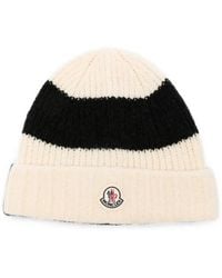Moncler - Striped Logo-Patch Beanie Hat - Lyst