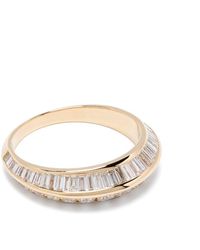Lizzie Mandler - 18kt Yellow Gold Diamond Crescent Ring - Lyst