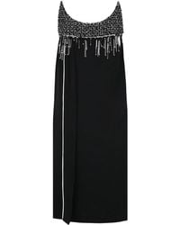 Prada - Crystal-Bead Embellished Mini Dress - Lyst