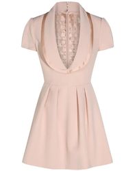 Elisabetta Franchi - Pleated Mini Satin-Trim Dress - Lyst