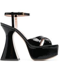 Moschino - Sandales En Cuir Verni À Plateforme - Lyst