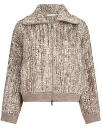 Brunello Cucinelli - Vest Van Mohair En Wol Met Borduurwerk - Lyst