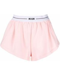 MSGM - Pantalones cortos con franja del logo - Lyst