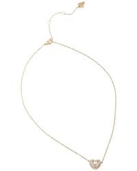 Guess - Crystal-Embellished Heart Necklace - Lyst