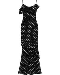 Self-Portrait - Polka Dot Georgette Maxi Dress - Lyst