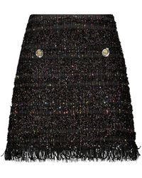 Giambattista Valli - Frayed-detail Tweed Skirt - Lyst