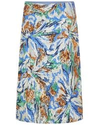 Rabanne - Midi Skirt With Floral-Shaped Sequin Embroidery - Lyst