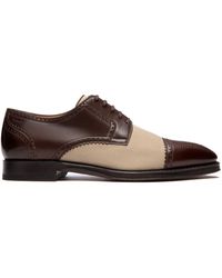 Bally - Panelled Leather Derby Shoes - Lyst
