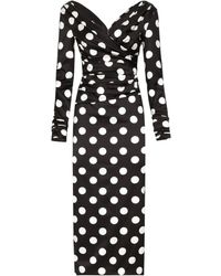 Dolce & Gabbana - Kleid mit Polka Dots - Lyst