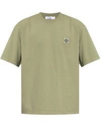Stone Island - Logo-Patch Cotton T-Shirt - Lyst