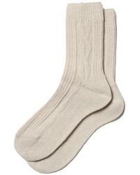 Peserico - Cable-Knit Ribbed Socks - Lyst