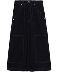 MM6 by Maison Martin Margiela - Lurex Stitching Midi Denim Skirt Skirts - Lyst