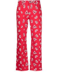 Etro Jean court à motif cachemire - Rouge