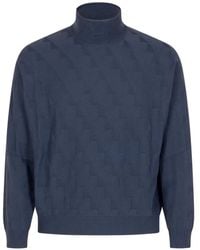 Emporio Armani - Icon Textured Roll-Neck Sweater - Lyst