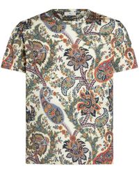 Etro - T-shirt Met Bloemenprint - Lyst