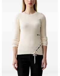 KARL LAGERFELD - Lace-Up Ribbed Sweater - Lyst