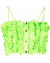 MSGM - Cropped-Top Mit Rüschen - Lyst