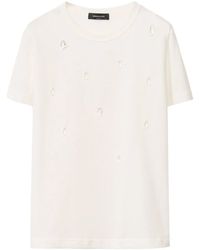 Fabiana Filippi - Short-Sleeved Jersey Top With Subtle Embellishments - Lyst