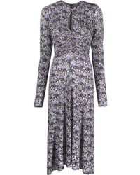Isabel Marant - Floral-print Long-sleeve Midi Dress - Lyst