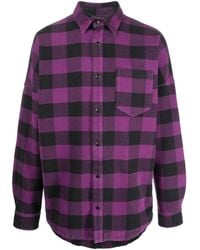 Palm Angels - Kariertes Hemd Mit Logo-Print - Lyst