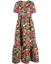 La DoubleJ - Robe Midi En Faille À Imprimé Fleuri Belle - Lyst