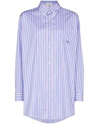 Etro - Oversize Pinstripe Pattern Shirt - Lyst