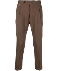 Low Brand - Cropped Tapered-leg Trousers - Lyst
