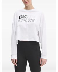 DKNY - Long-Sleeve Cropped T-Shirt - Lyst